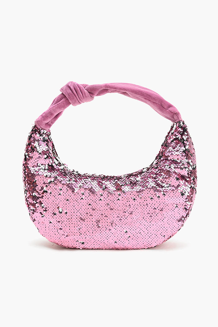 Pink Sequence Embellished Hand Bag
