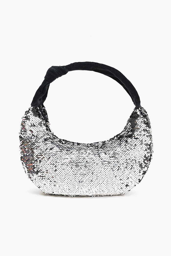 Black Sequence Embellished Hand Bag