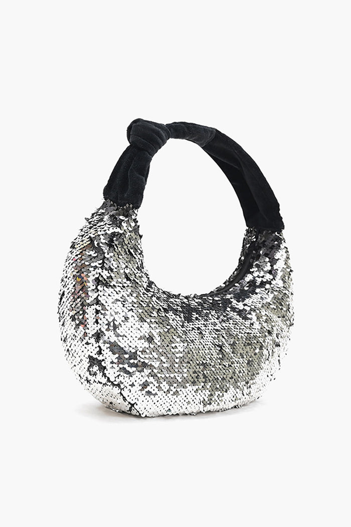 Black Sequence Embellished Hand Bag