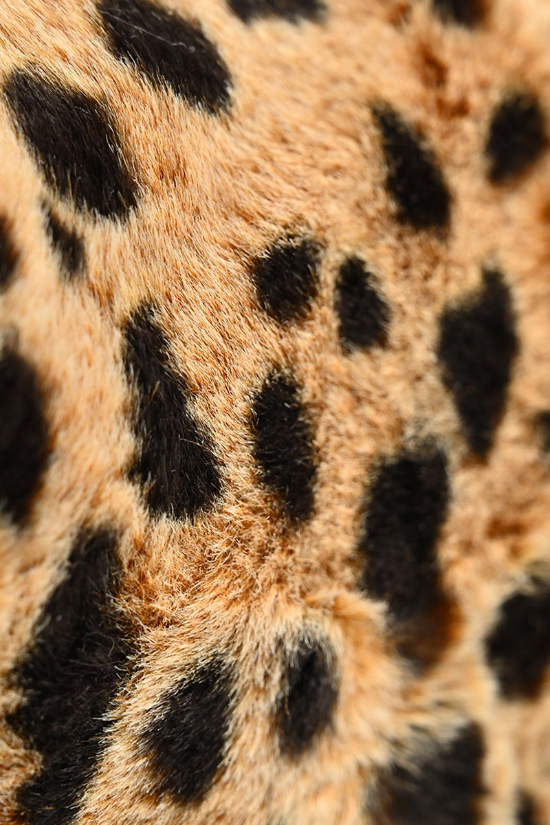Leopard Fur Sling Bag with Adjustable Strap