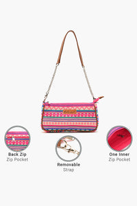 Geometric Charm Shoulder Bag - Pink