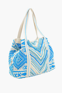 Bohemian Embellished Tote Bag - Blue