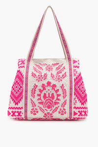 Bohemian Embellished Tote Bag - Pink