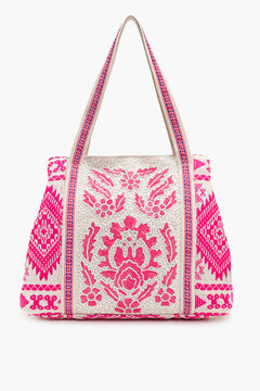 Bohemian Embellished Pink Tote Bag