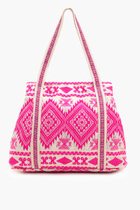 Bohemian Embellished Tote Bag - Pink