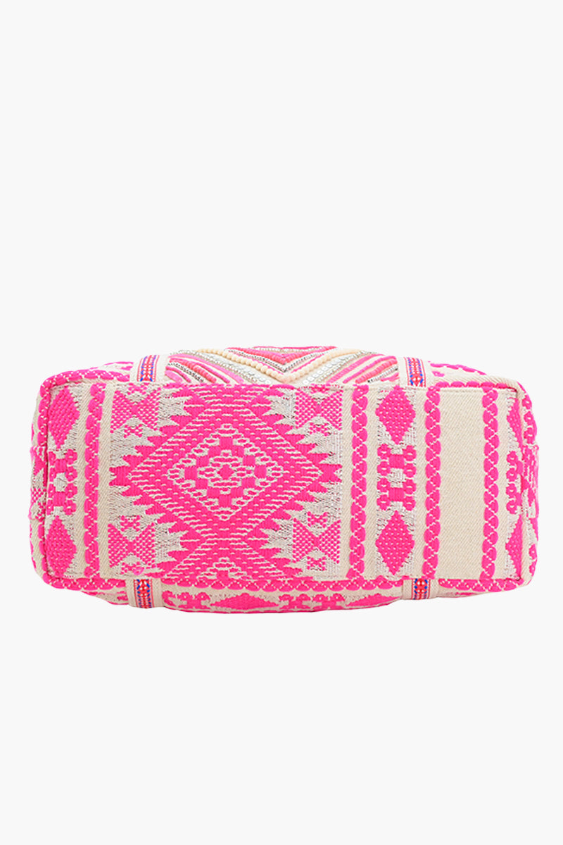 Bohemian Embellished Pink Tote Bag