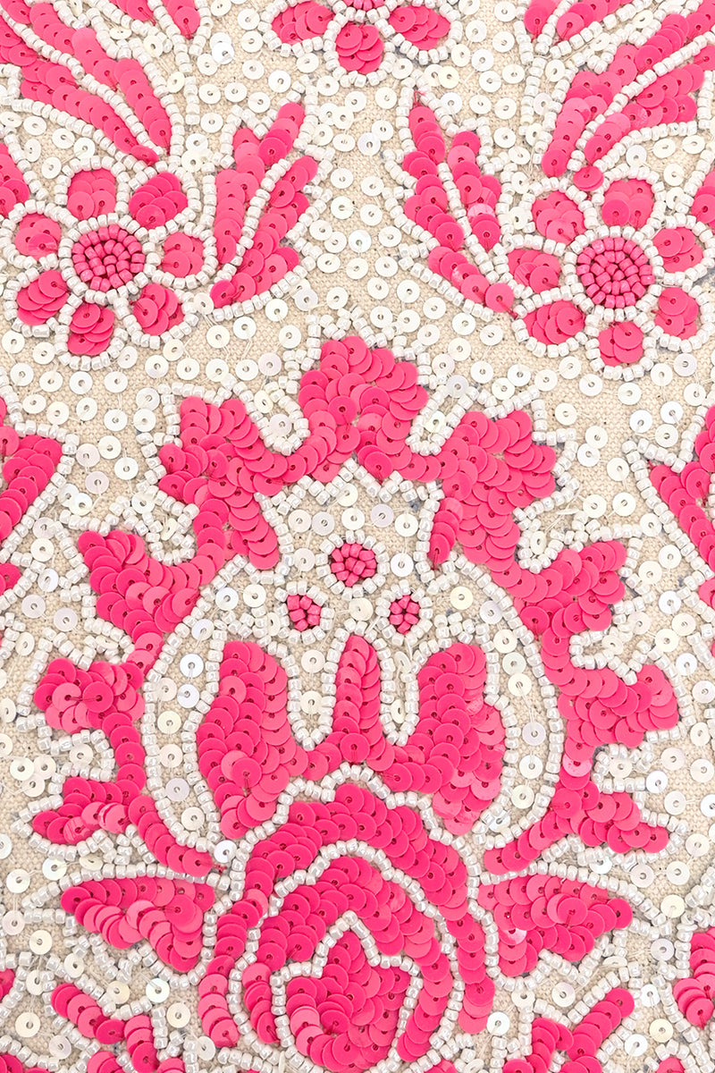 Bohemian Embellished Tote Bag - Pink