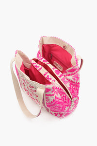 Bohemian Embellished Tote Bag - Pink