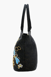 Honeybee Embellished Mini Bucket Crossbody Bag