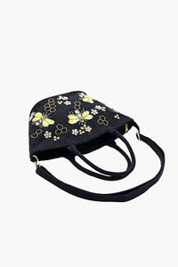 Honeybee Embellished Mini Bucket Crossbody Bag