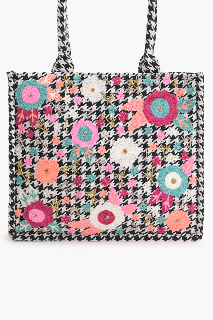 Houndstooth Chic Tote Bag