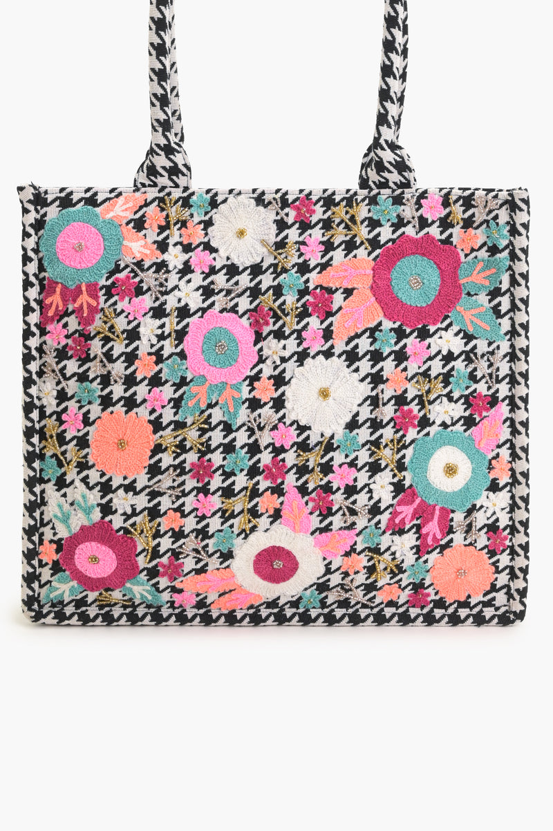 Houndstooth Chic Tote Bag