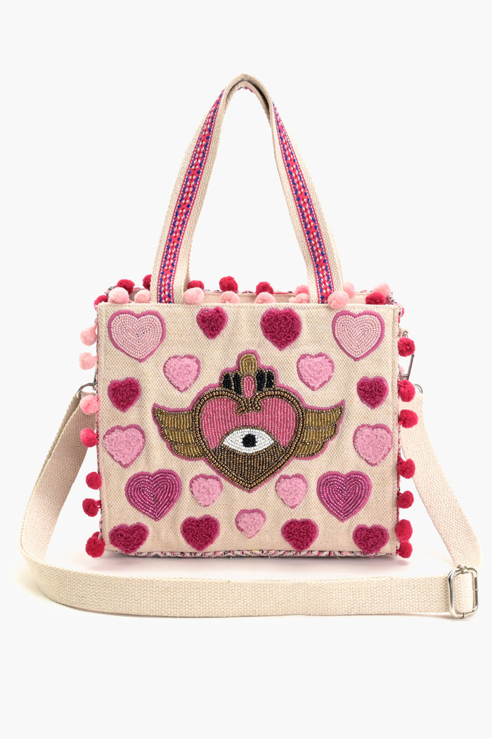 Heartfelt Rose Wings Mini Tote Bag