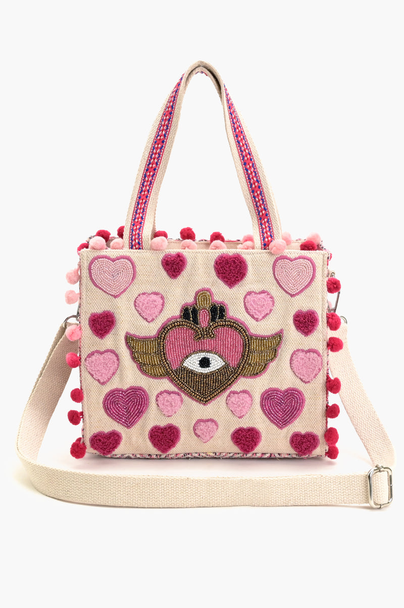 Heartfelt Rose Wings Mini Tote Bag