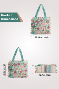 Whimsical Turquoise Mini Tote Bag