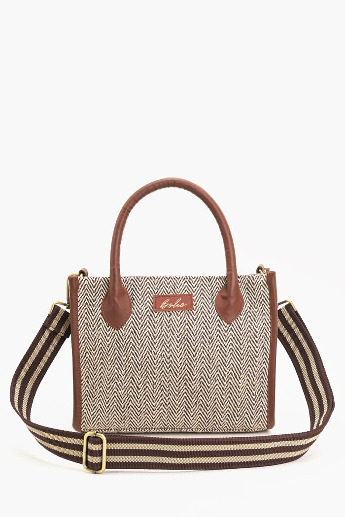 The Herringbone Haven Tote