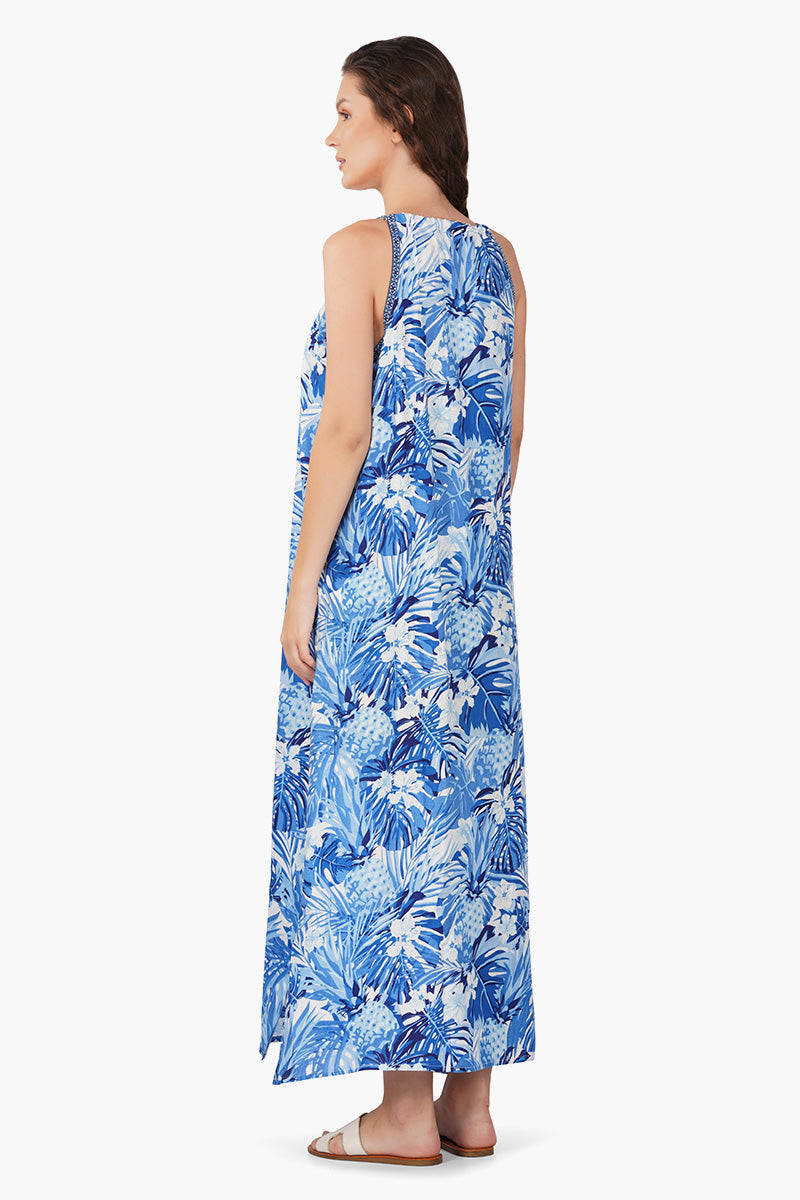 Meghan Tropical Blue Dress