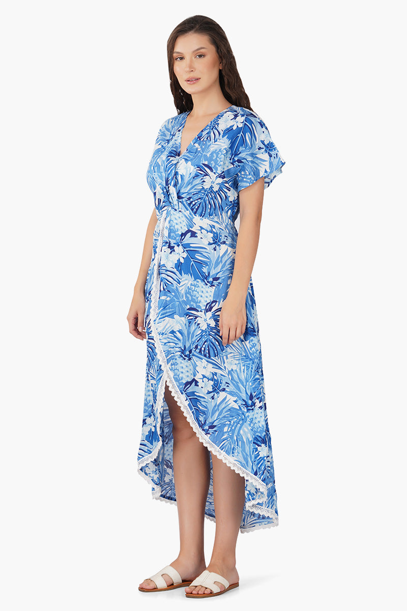 Women Tropical Wrap Dress