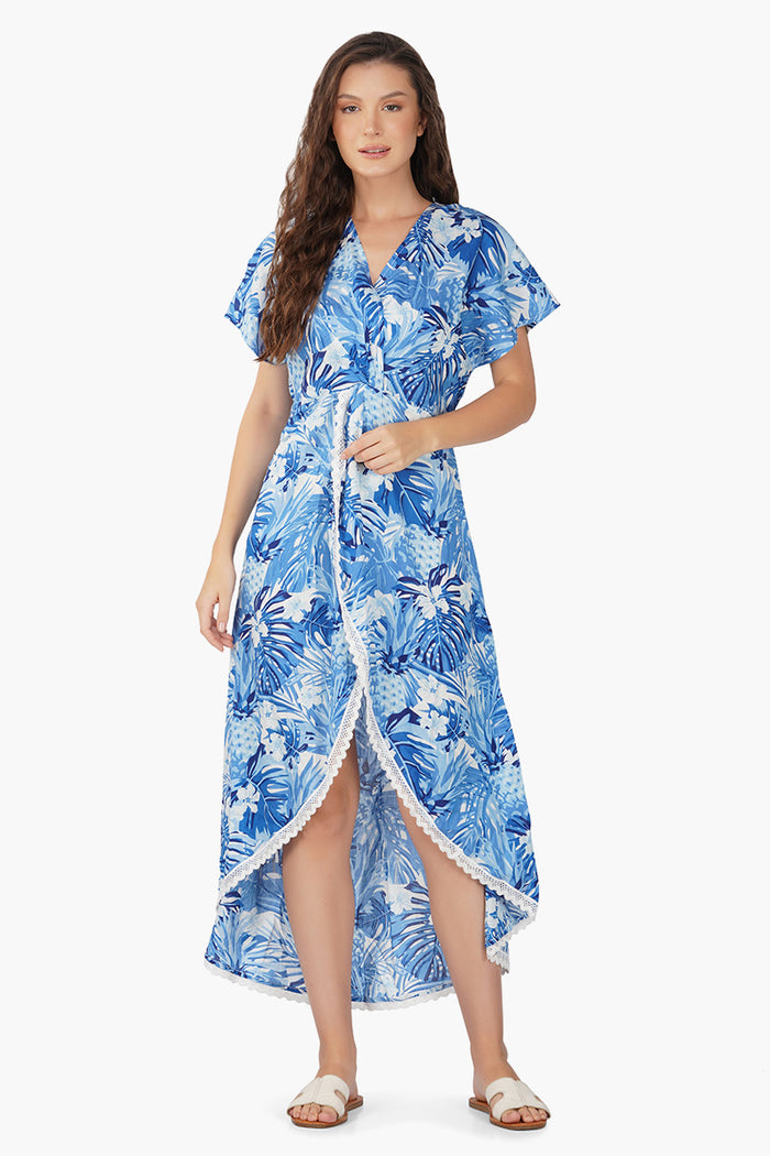 Women Tropical Wrap Dress