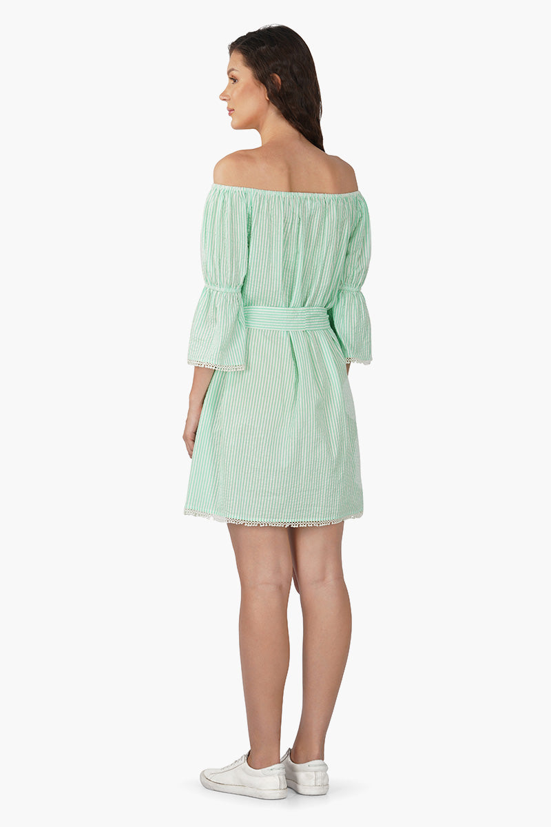 Summer Striped Off-Shoulder Dress