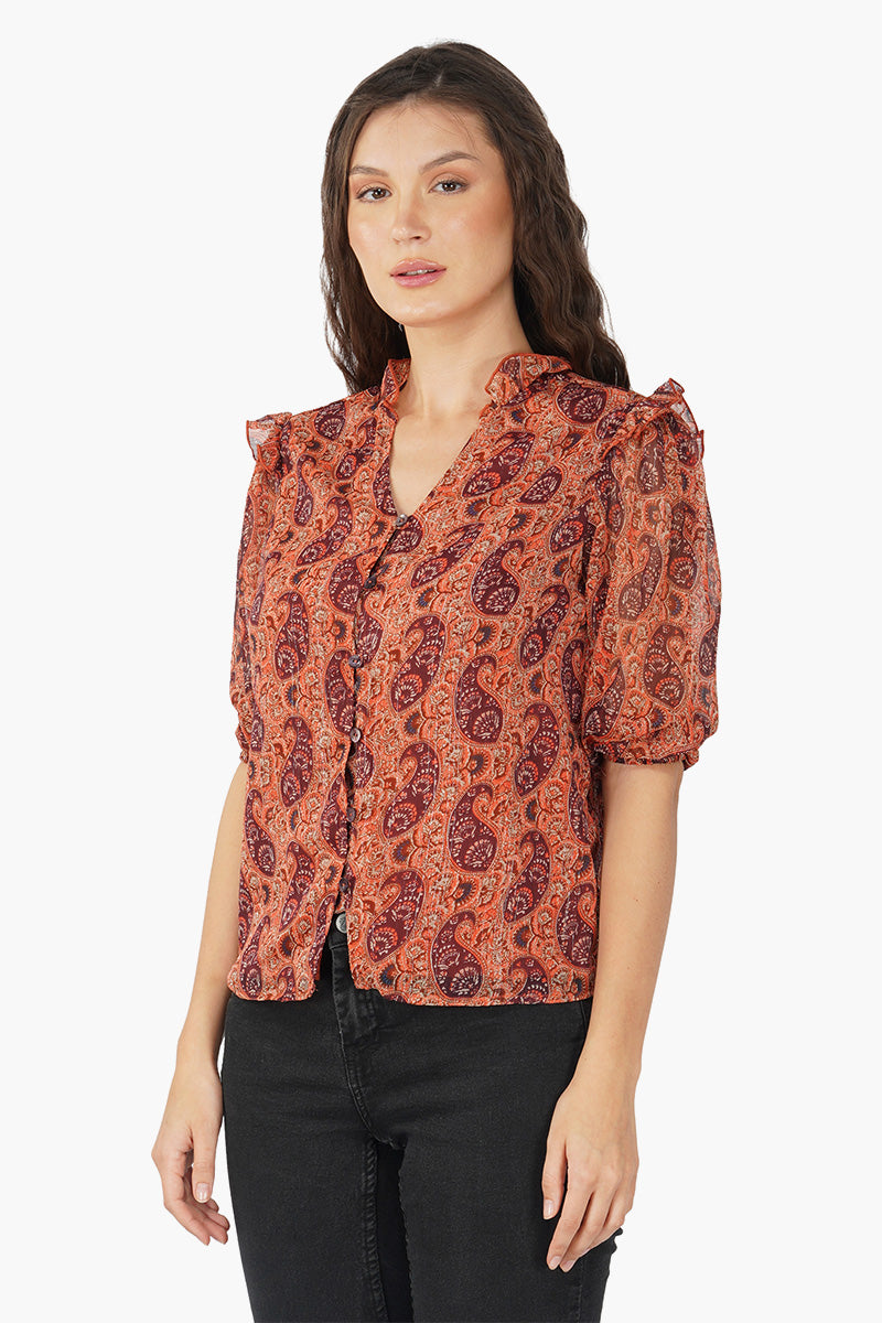 Paisley Printed Top