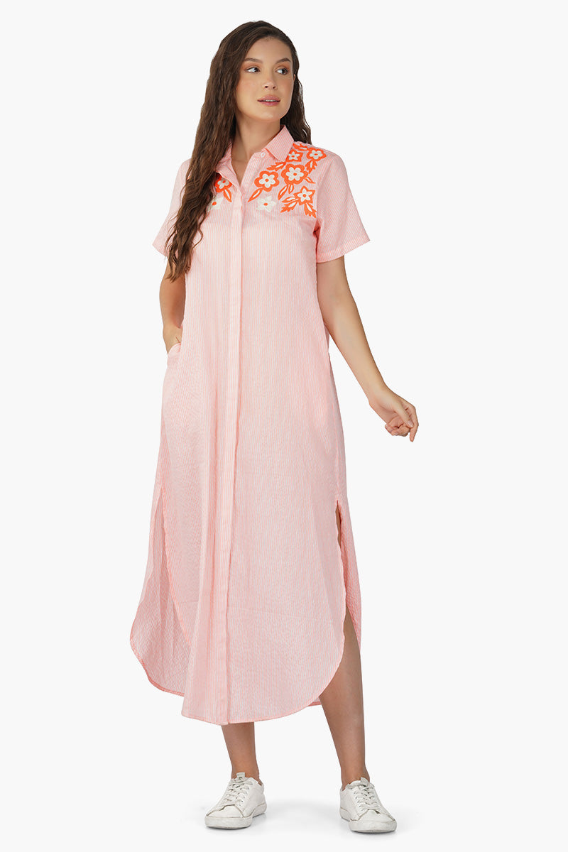 Summer Breeze Cotton Shirt Dress