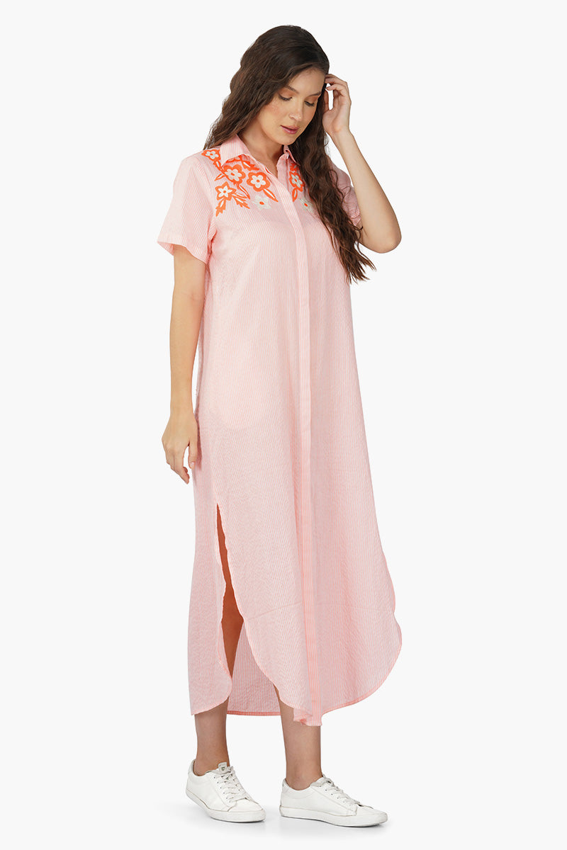 Summer Breeze Cotton Shirt Dress