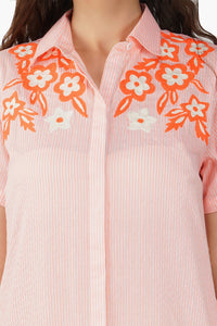 Stripes And Florals Shirt Dress