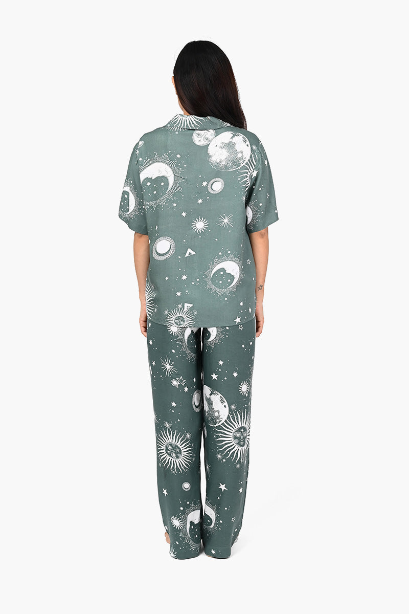 Starry Dreamscape Green Night Suit