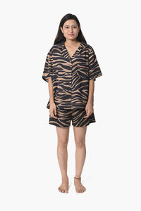 Wild Dreams Animal Print Night Wear Shirt & Shorts Set