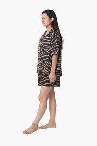 Wild Dreams Animal Print Night Wear Shirt & Shorts Set