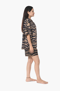 Wild Dreams Animal Print Night Wear Shirt & Shorts Set