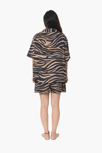 Wild Dreams Animal Print Night Wear Shirt & Shorts Set
