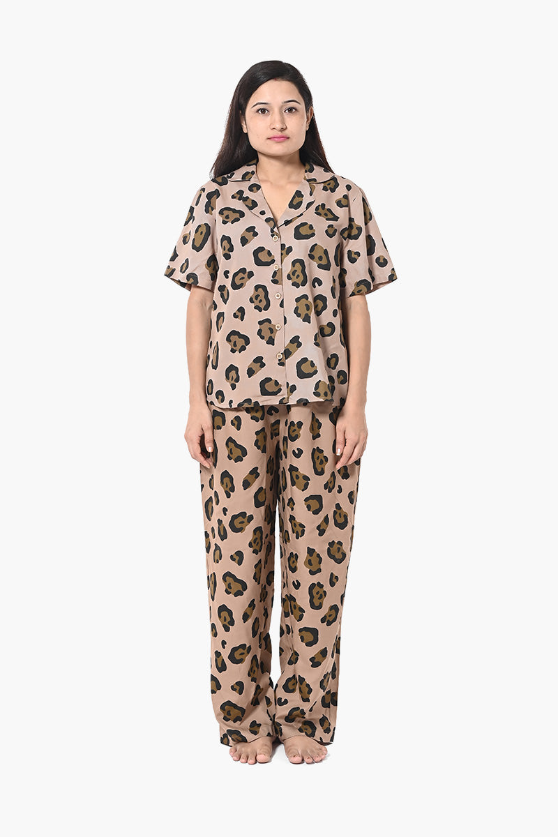 Safari Elegance Animal Print Nightwear Set