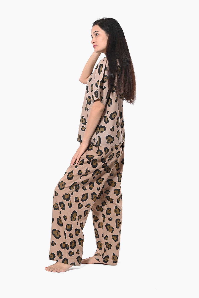Safari Elegance Animal Print Nightwear Set