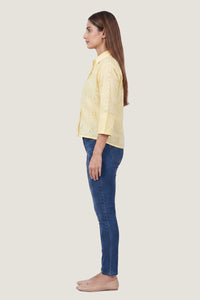 Aura Eyelet Schiffli Cotton Drop Shoulder Shirt