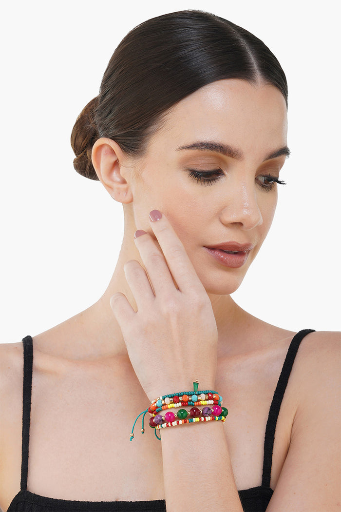 Colorful Handbeaded Set of 5 Bracelet
