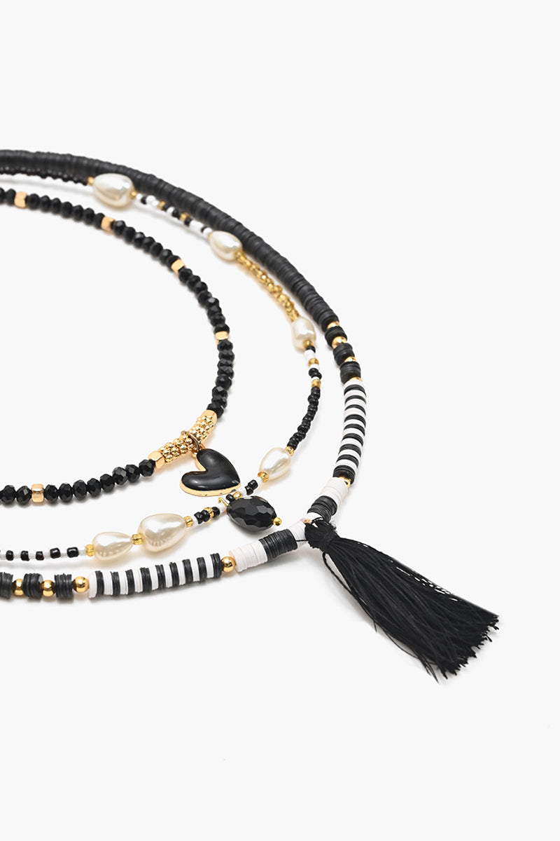 Buy Black and White Beaded Necklace Online –