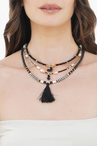 Black and White Beaded Necklace