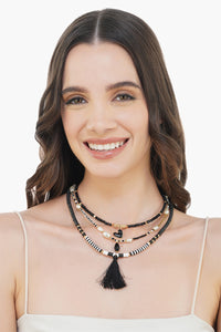 Black and White Beaded Necklace