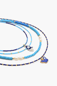 Boho Girl Blue Evil Eye Necklace
