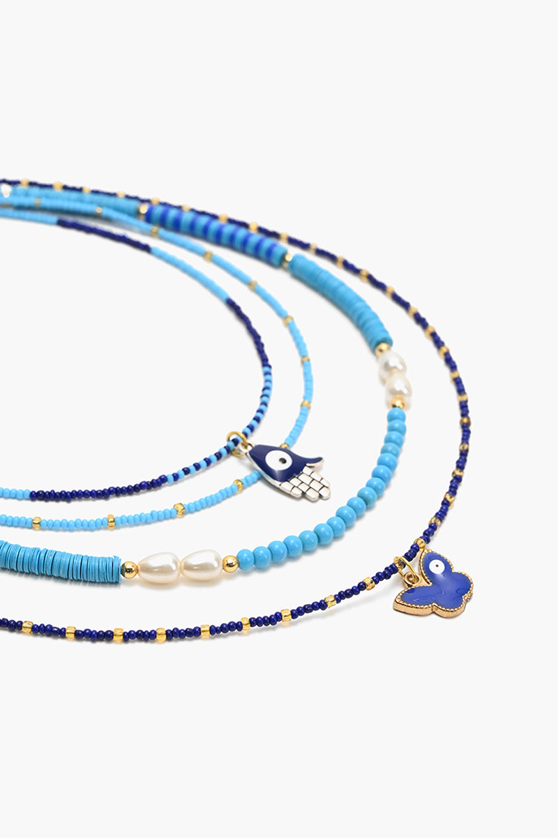 Boho Girl Blue Evil Eye Necklace