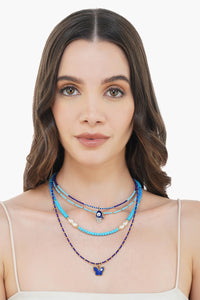 Boho Girl Blue Evil Eye Necklace