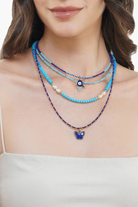 Boho Girl Blue Evil Eye Necklace