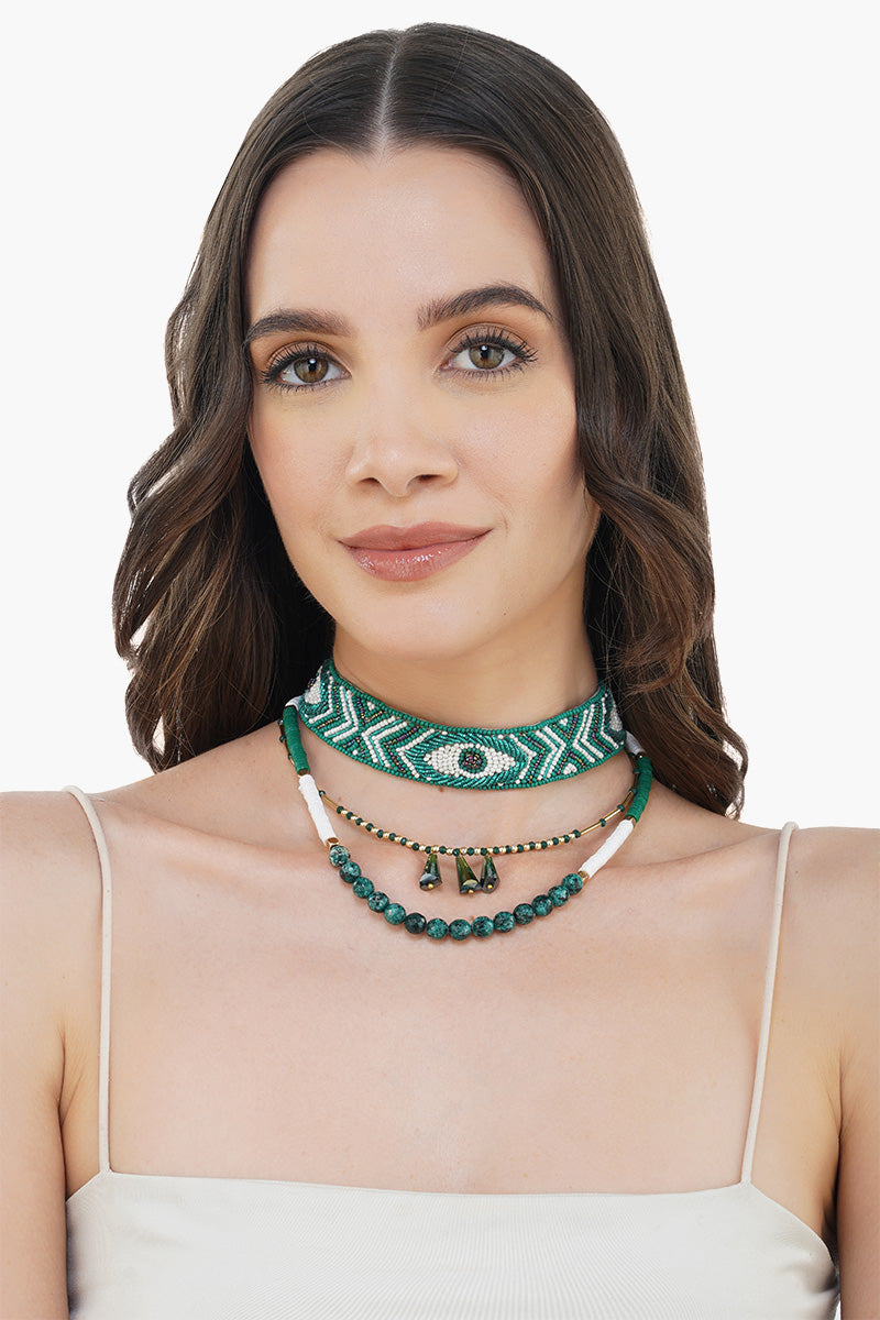 Handmade Evil Eye Choker Set