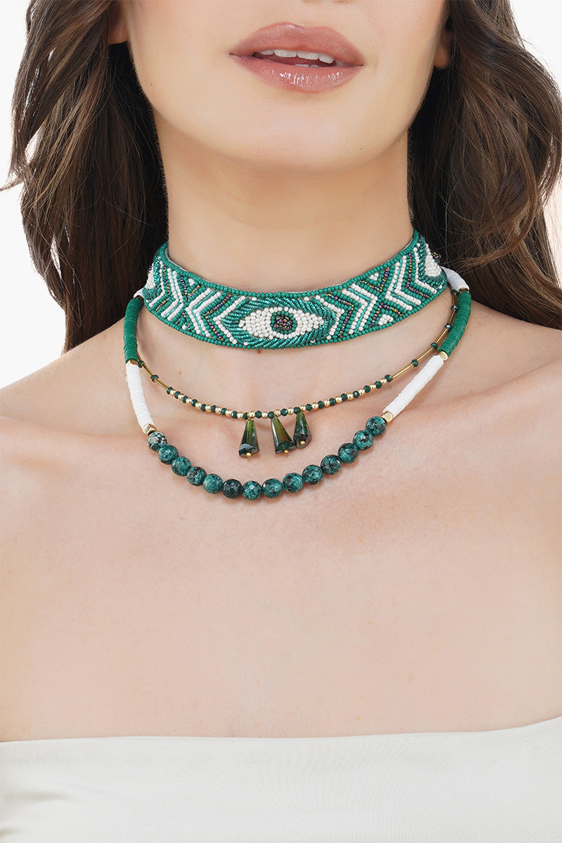 Handmade Evil Eye Choker Set
