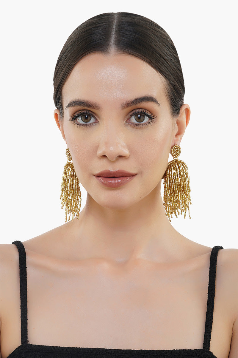 Golden Tassels Dangle Earring