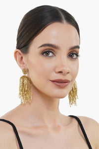 Golden Tassels Dangle Earring