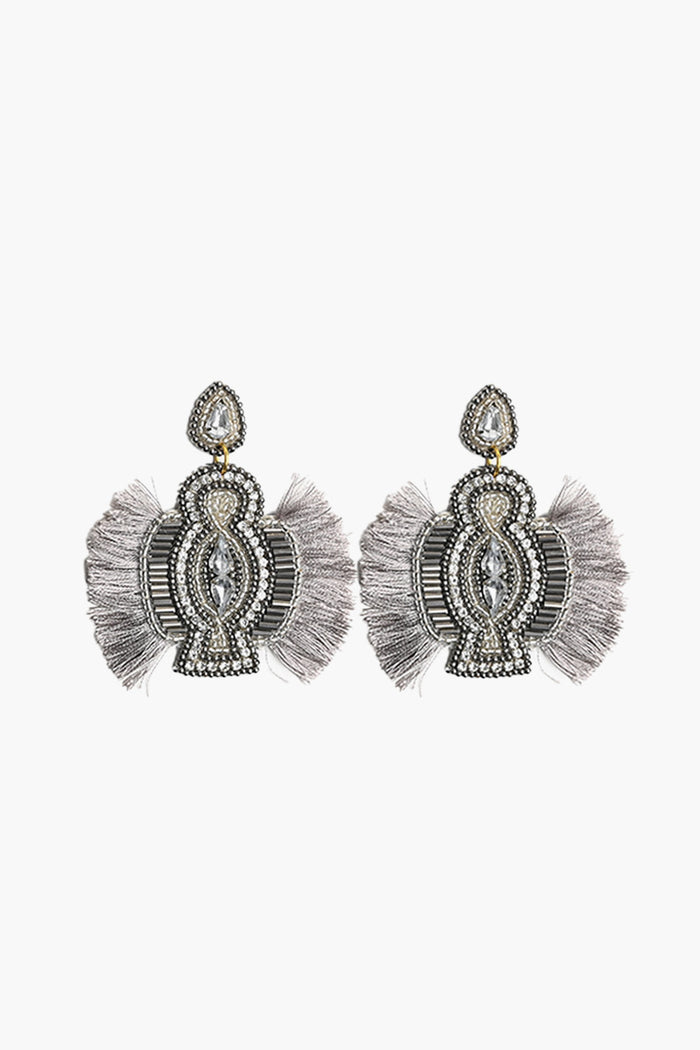 Bohemian Tassle Grey Dangle Earring