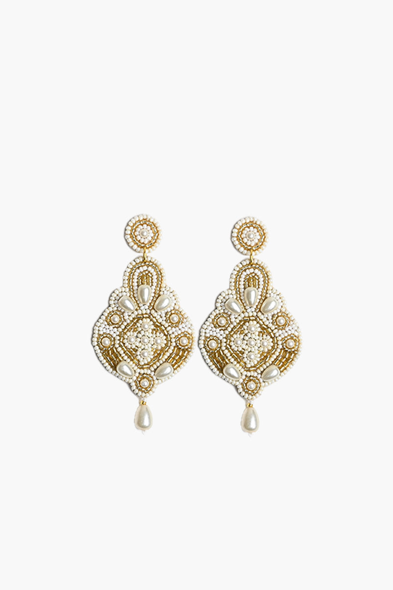 White Pearl Drop Earring